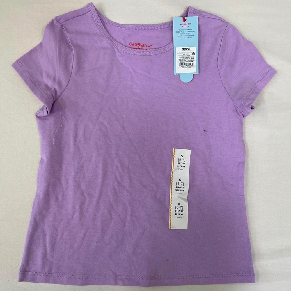 Cat & Jack girls purple cotton, polyester &‎ spandex t-shirt